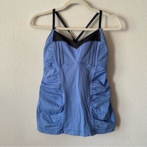 Lululemon Ruched Racerback Bra Tank Padded Blue Sz 8